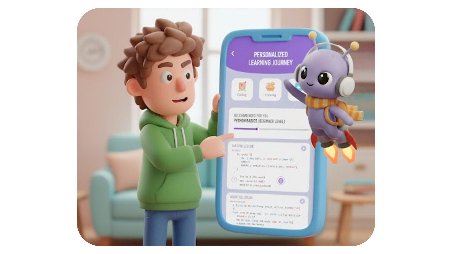 Student receiving a micro-revision prompt on phone